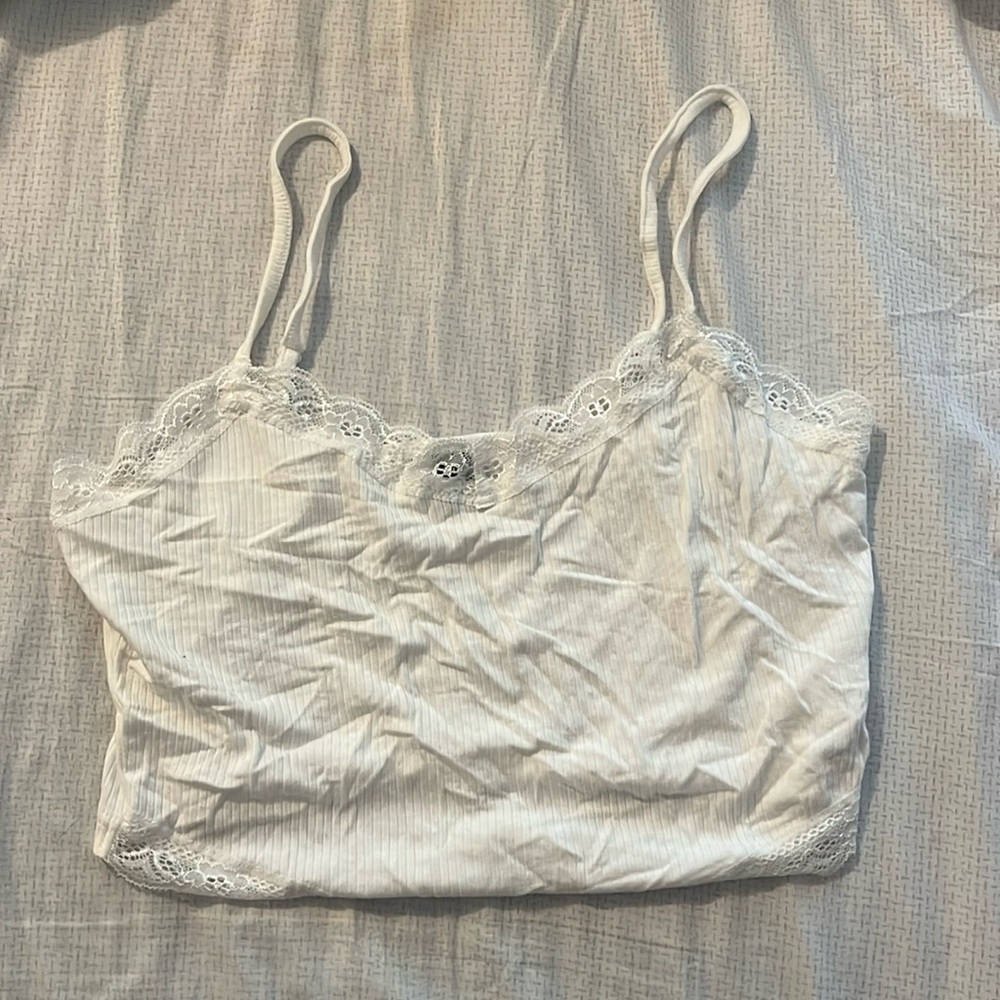 White Shein frilly mini top